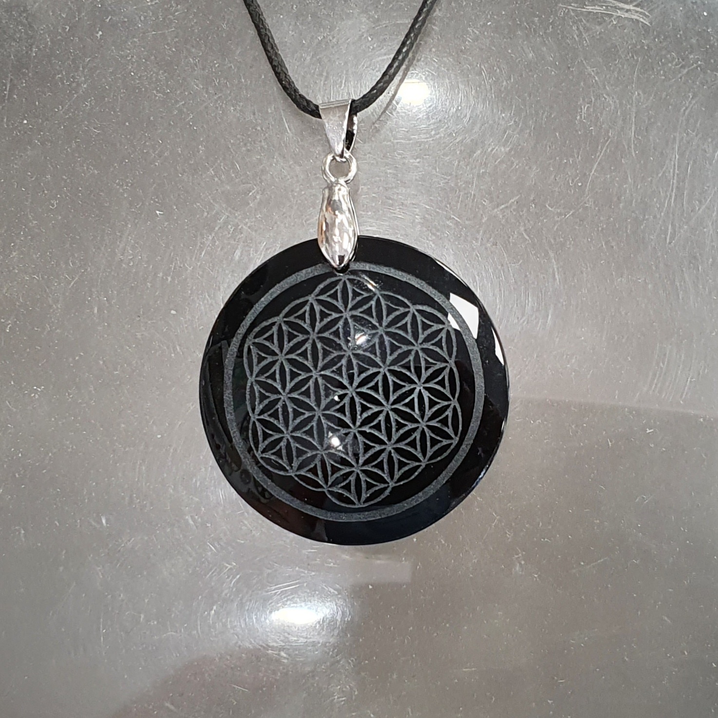 PENDENTIF OEIL CELESTE FLEUR DE VIE