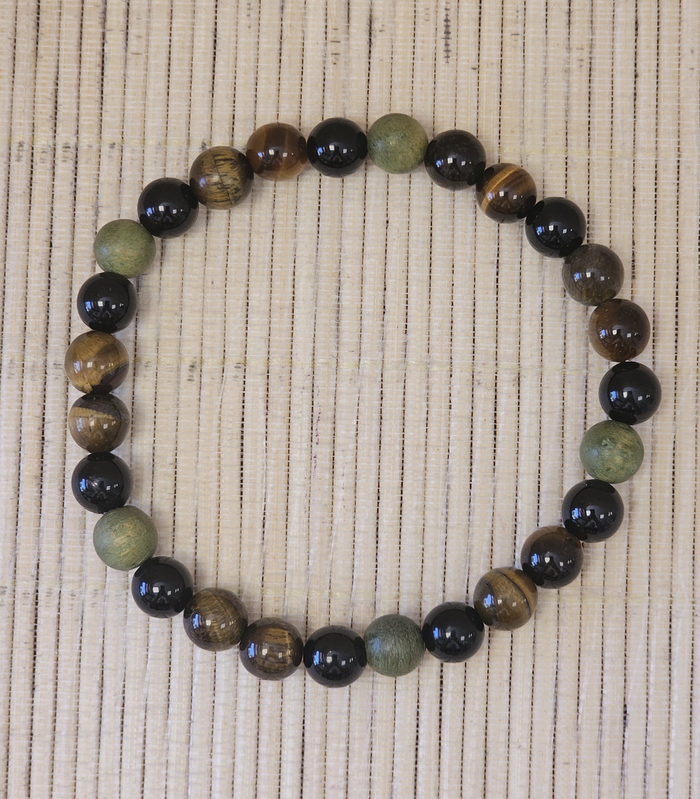 BRACELET HOMME ŒIL DE TIGRE ONYX SERPENTINE 8MM 2 152690