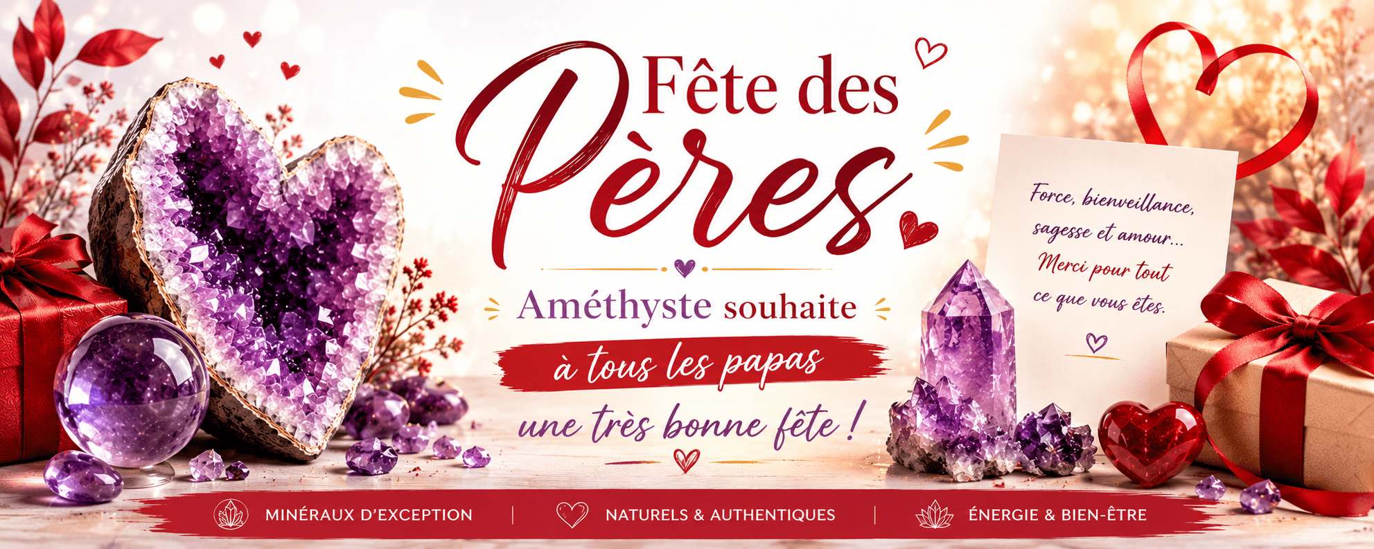 Amethys'te Minéraux 1 bandeau fete des peres