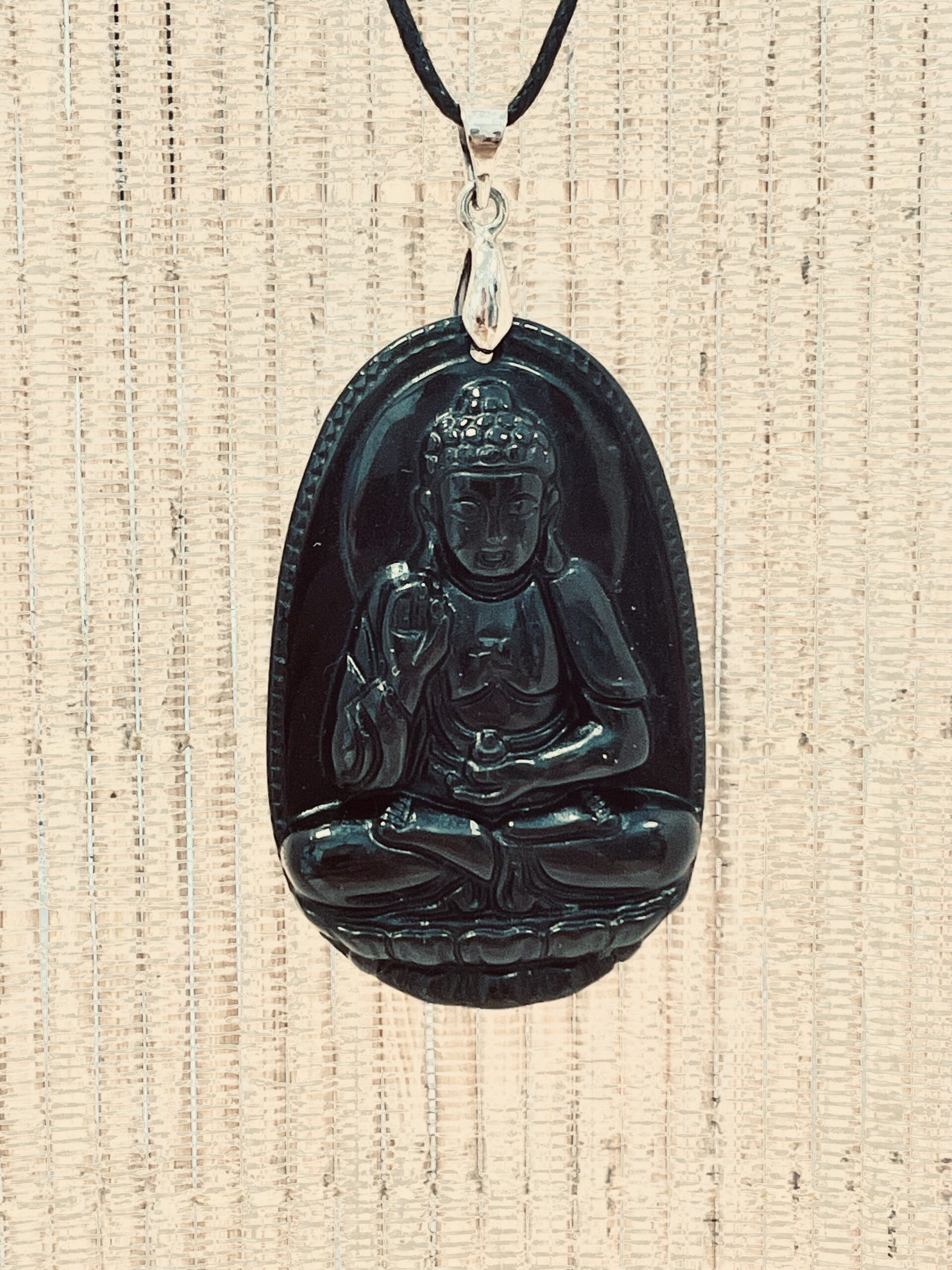 PENDENTIF OBSIDIENNE NOIR BOUDDHA 1 102860